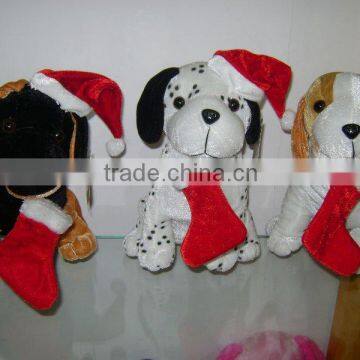 christmas dogs with mini stockings