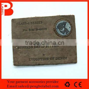 Eco-friendly silk screen printing PU leather badge Accept Customized Size and Logo