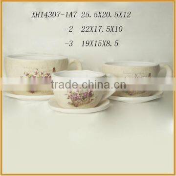 Beautiful lace pattern china tea cup flower pot