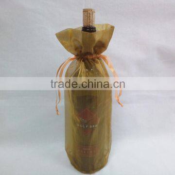 fashion design custom organza wine bag with string