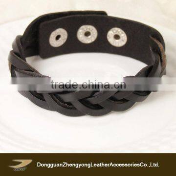 easy fashion mens leather bradied bracelet