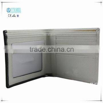 Short Style Purse Black and White Man's Wallet 100% Leather Cowhide Purse photo-2