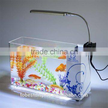 rectangle LED clear large acrylic aquarium,large acrylic fish tank with print logo