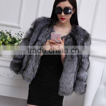 Fashion Nature Fox Fur Coat From China With Cheap Price / Women White Fox Fur Coats