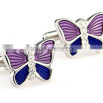 2013 Fantasy butterflies painted Cufflinks stainless steel cufflink novelty cufflinks