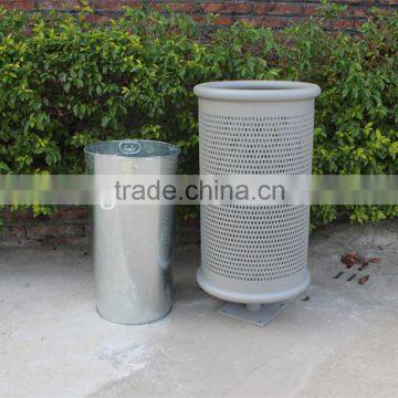 Powder coated metal street furniture steel waste bin for street