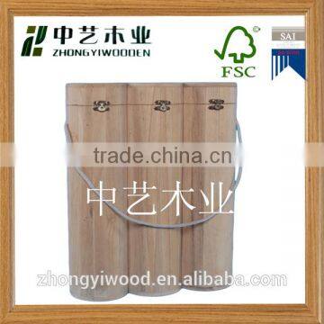 Trade Assurance Custom Inexpensive Single Bottle Wooden Wine Box With Handle