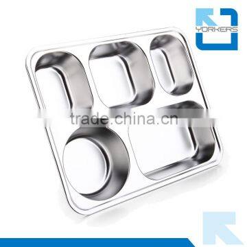 5 Grids Stainless Steel Snack Plate & Fast Food Tray photo-6