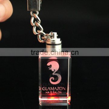 2016 high quality led crystal key chain ring