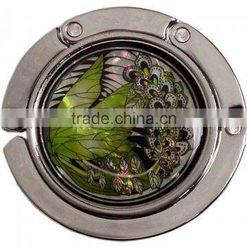 alibaba stock green plants pattern folding compact mirror purse hanger in bulk made in china