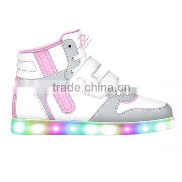 Original Design Kids LED High Top Shoes Colorful Good Quality LED Shoes for Kid Size 25-35#