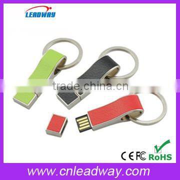 Metal Leather key ring Whistle shape USB Flash Drives thumb pen drives memory stick disk gift 2GB 4GB 8GB 16GB 32GB