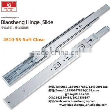 Jieyang Stainless steel soft close ball bearing telescopic drawer channel