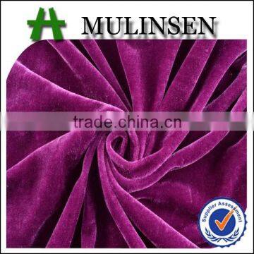 Mulinsen 100 polyester soft solid dark red velvet fabric