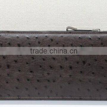 Ostrich Leather pattern multi functional man leather clucth purse