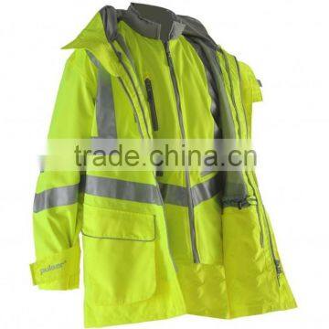 reflective hi-vis detachable sleeves double layer storm coat