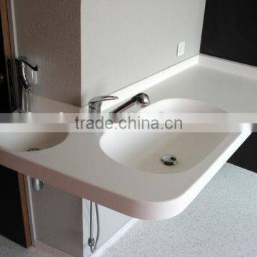 raw material artificial marble one piece bathroom sink and countertop