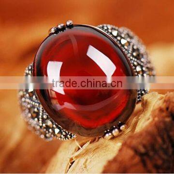 2014 fashion gemstone genuine costume jewelry garnet 18k bangkok ruby ring