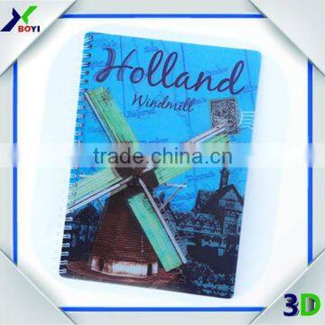 3D Lenticular Plastic Cover Spiral Notebook