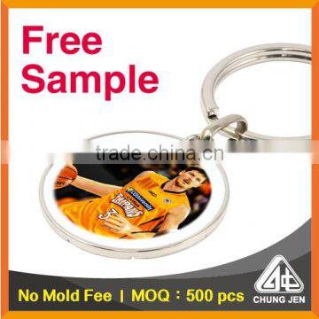 Free Sample_metal Two Sided Canada Sports Printed Basketball Key Ring photo-6