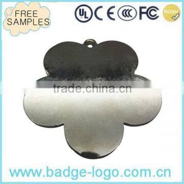 Custom Flower Shape Silver Dog Tag