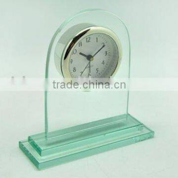 simple glass table quartz clock alarm clock