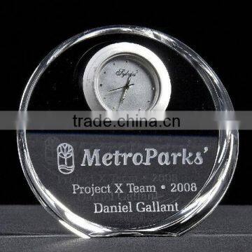 Wholesale Crystal Clock With Personalized Logo For Souvenirs