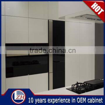 Modern Waterproof Black UV High Gloss Kitchen Wall Hanging Cabinet