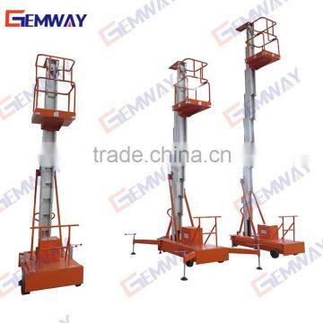 Single mast hydraulic man lift for sale