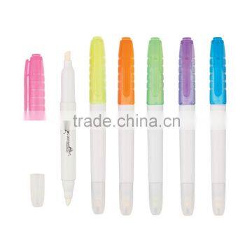 high quality Double ended pen cheap highlighter plastic pen for 2016