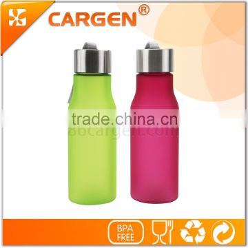 Private label colorful frosted plastic sport water bottle