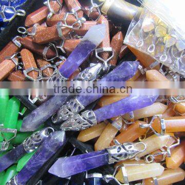 Wholesale crystal pillar design pendant healing crystal pendant