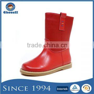 Latest Design Handmade Candy Color Genuine Leather Children Zip up Boots