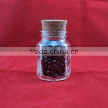 100ml octagonal glass jar with cork