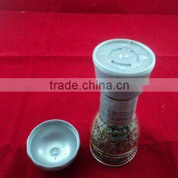 glass spice bottle, grinder shaker top