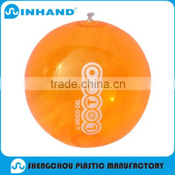 eco friendly transparent yellow pvc inflatable beach ball, outdoor beach water ball