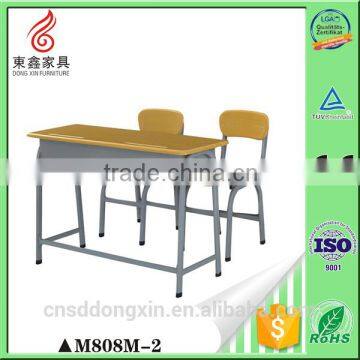 Height adjustable traditional school desk and chair