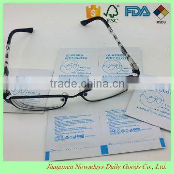 Hot and new glasses cleaning single wet wipes oem welcome