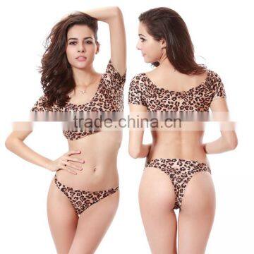 M-2L,Brazil 2016 new sey swimsuit leopard Bikini two piece set of high-grade nylon body suit