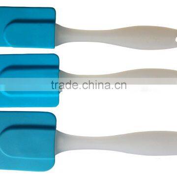 Silicone Spatula Set Blue - 3 pieces colourful kit with small & mini size and short & narrow handle