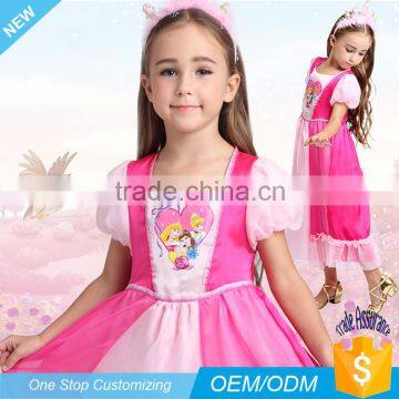 Cotton Pink Princess Pajamas/sleepwear For Child Girl