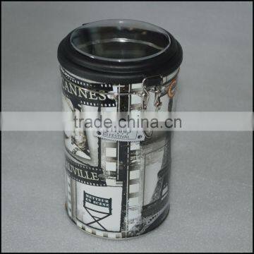 2016 popular fashion coffee tin box /cylindrical coffee tin box/Metal coffee tin box