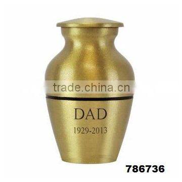 Brass Metal Classic Cremation Funeral Urn Keepsake