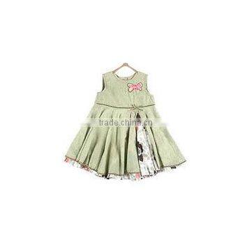 Dress baby girls custom logo imprinted girl dresses baby party wear sleeveless little girls clothes