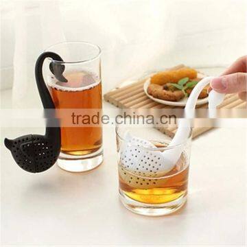 Beautiful Swan shape silicone tea strainer tea infuser tea filter