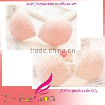 Female orange cute lace adhesive bra