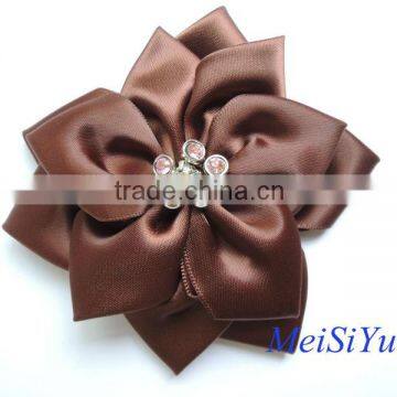 Handmade Satin Ribbon Rose Flower DIY Craft Wedding Dress Flower Appliques/sequin Appliques/satin Flower photo-5