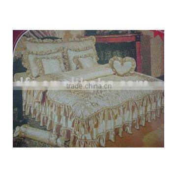 5pcs Satin Embossed Bedspread Set