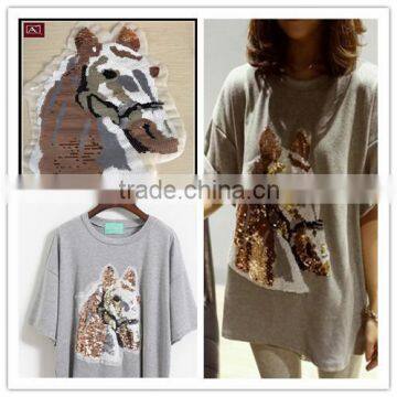 Cartoon Horse Fashion Sequin Embroidery Design Patch