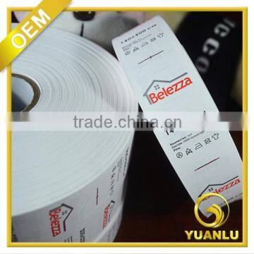 Custom printed brand label washing care label for towel